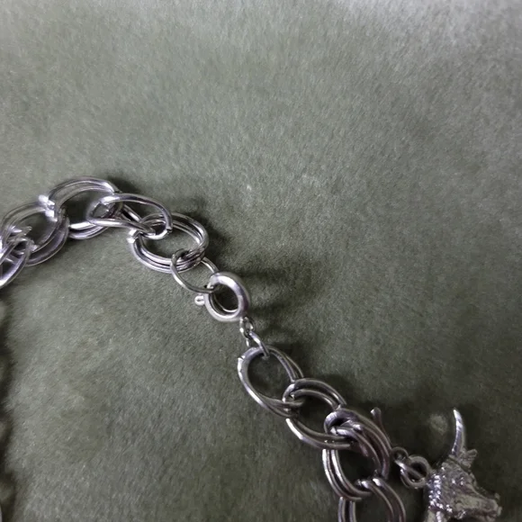 Vintage Silver Western Yallternative Coastal Cowgirl Charm Bracelet - Picture 6 of 7